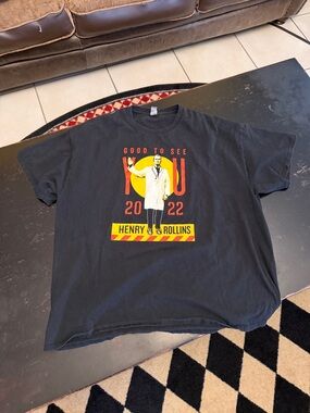 Faded Gildan Black Henry Rollins 'Good to See You 2022' Graphic Tee 2X